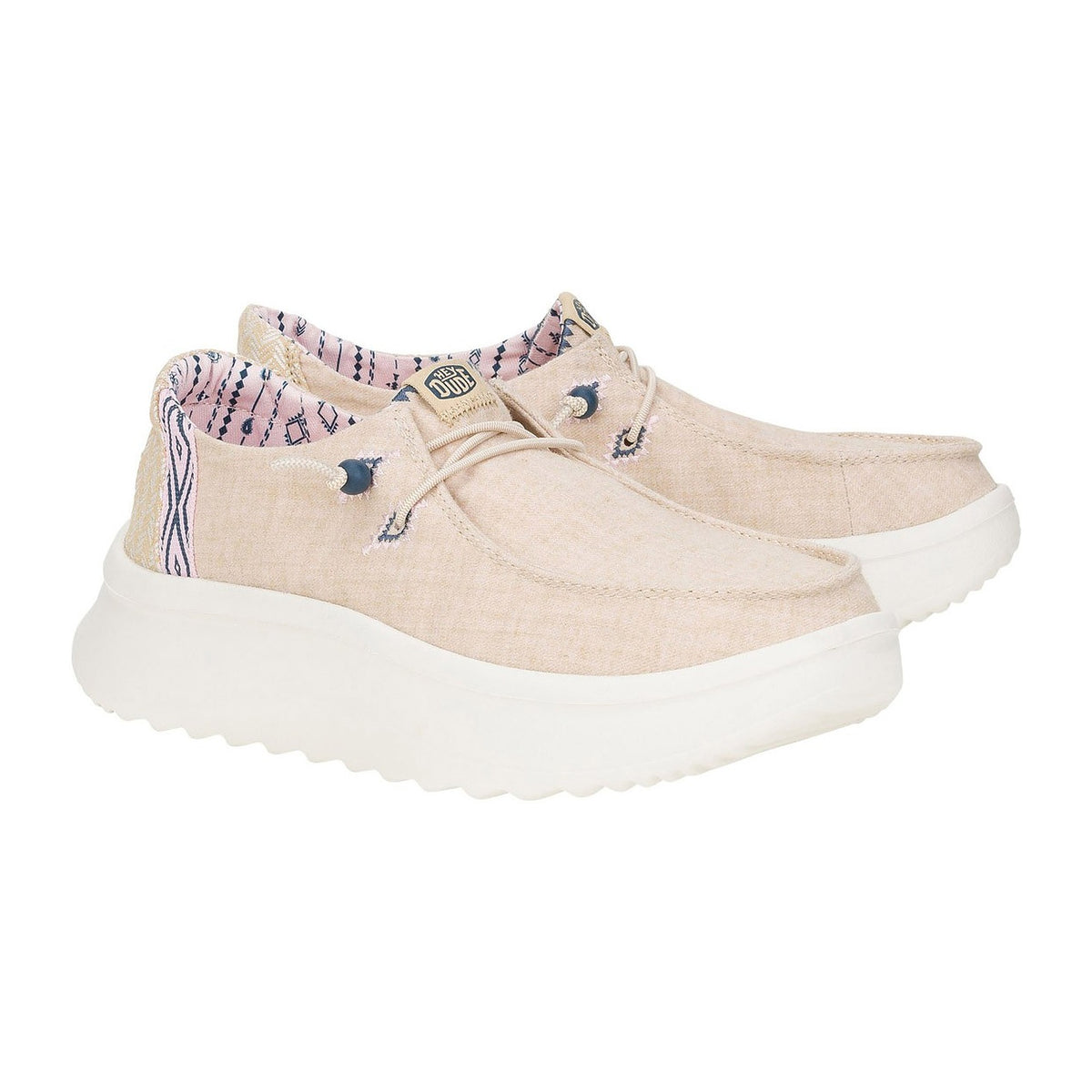 Sneakers Hey Dude Wendy Peak Chambray Woven W Tan, vista 2