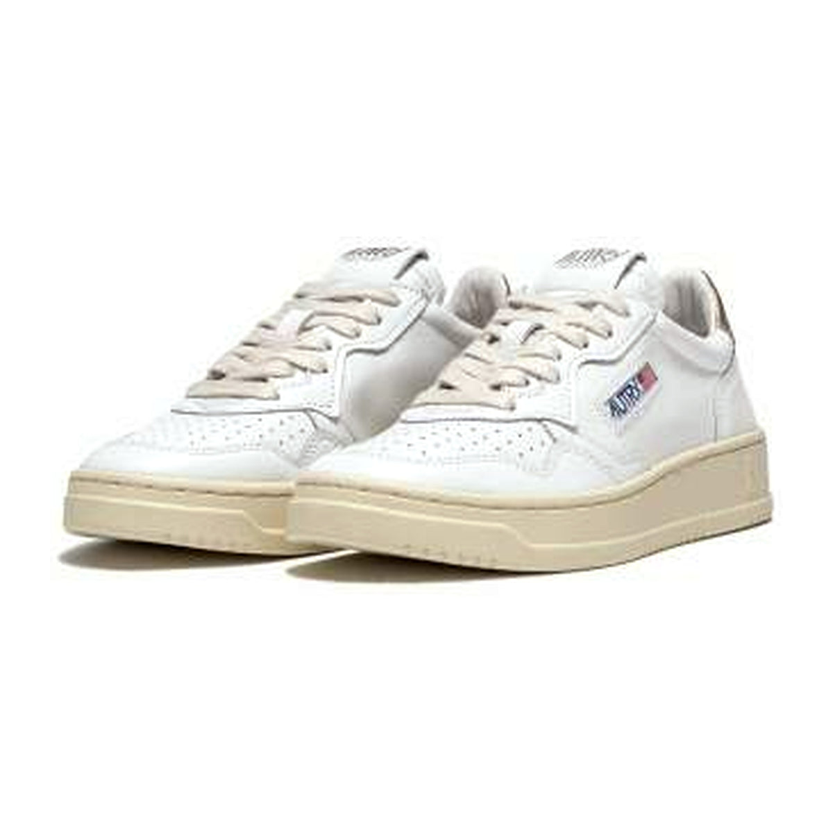 Sneakers Autry Medalist Low Woman White Gold, vista 2