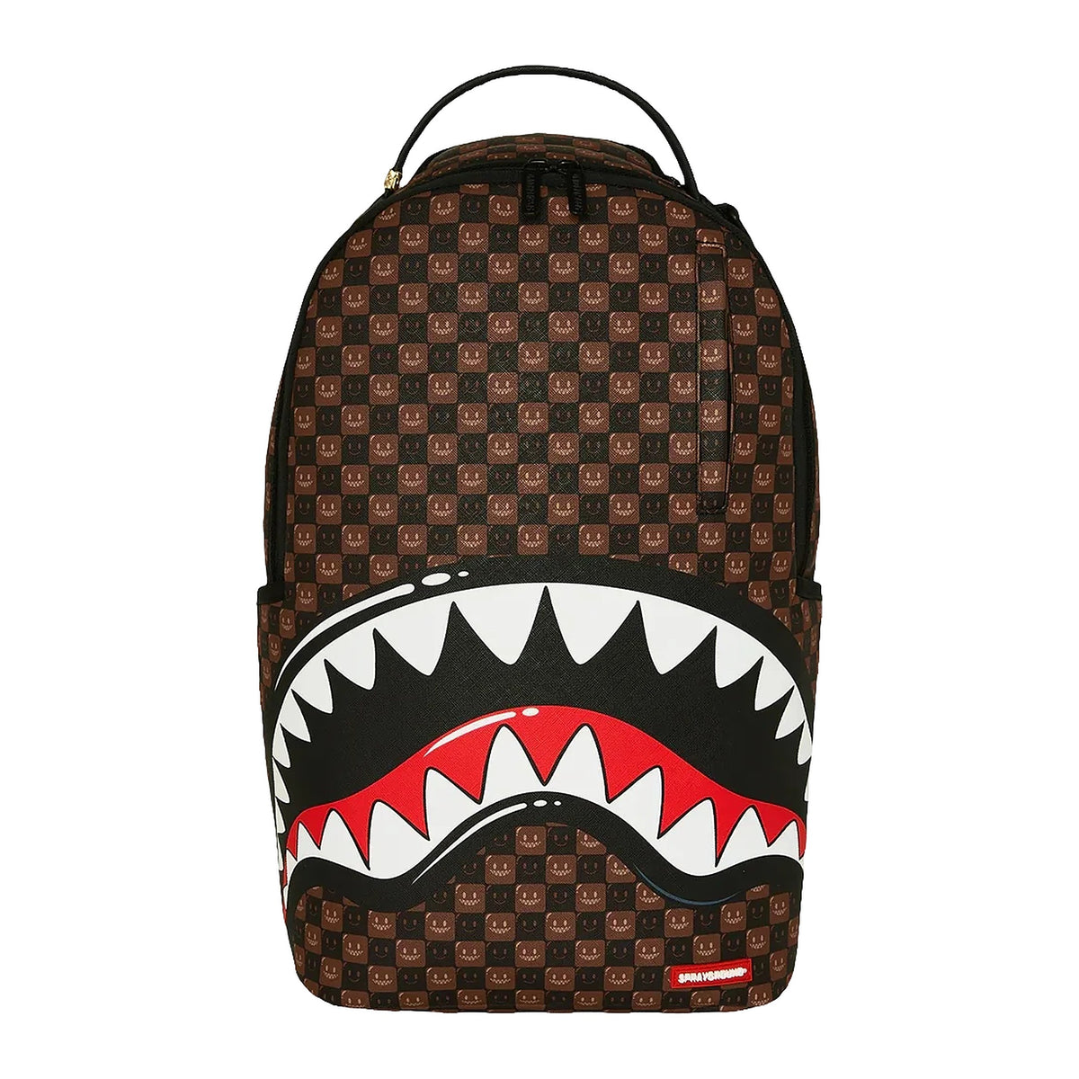 Zaini Sprayground Sharks in Paris WTF Bubble Brown Check backpack
