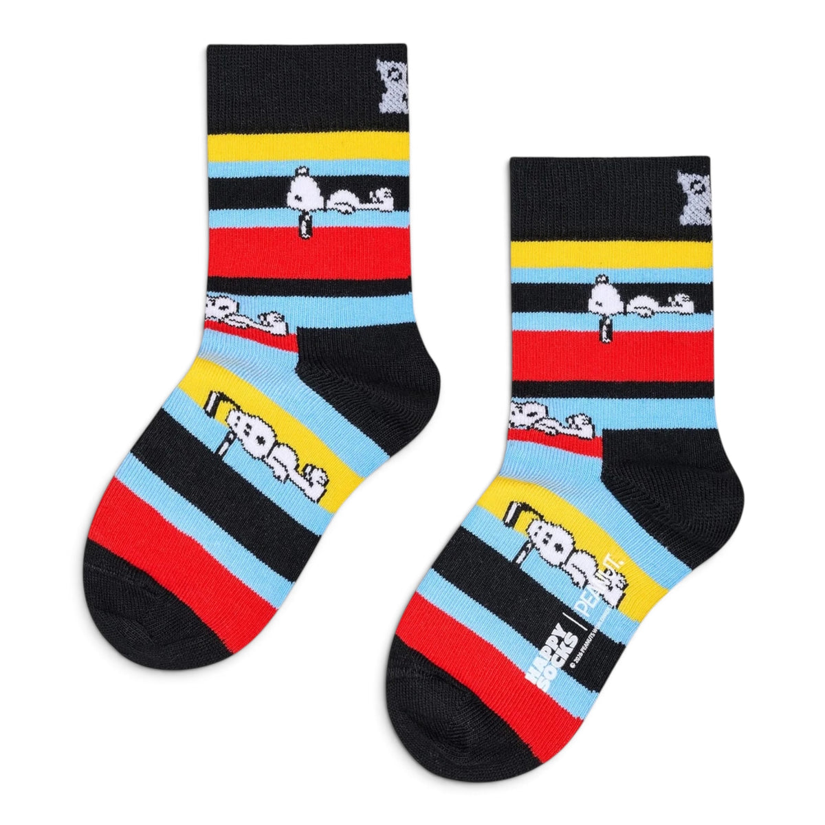 Kids Peanuts Snoopy Stripe Sock Happy Socks nero, vista 2