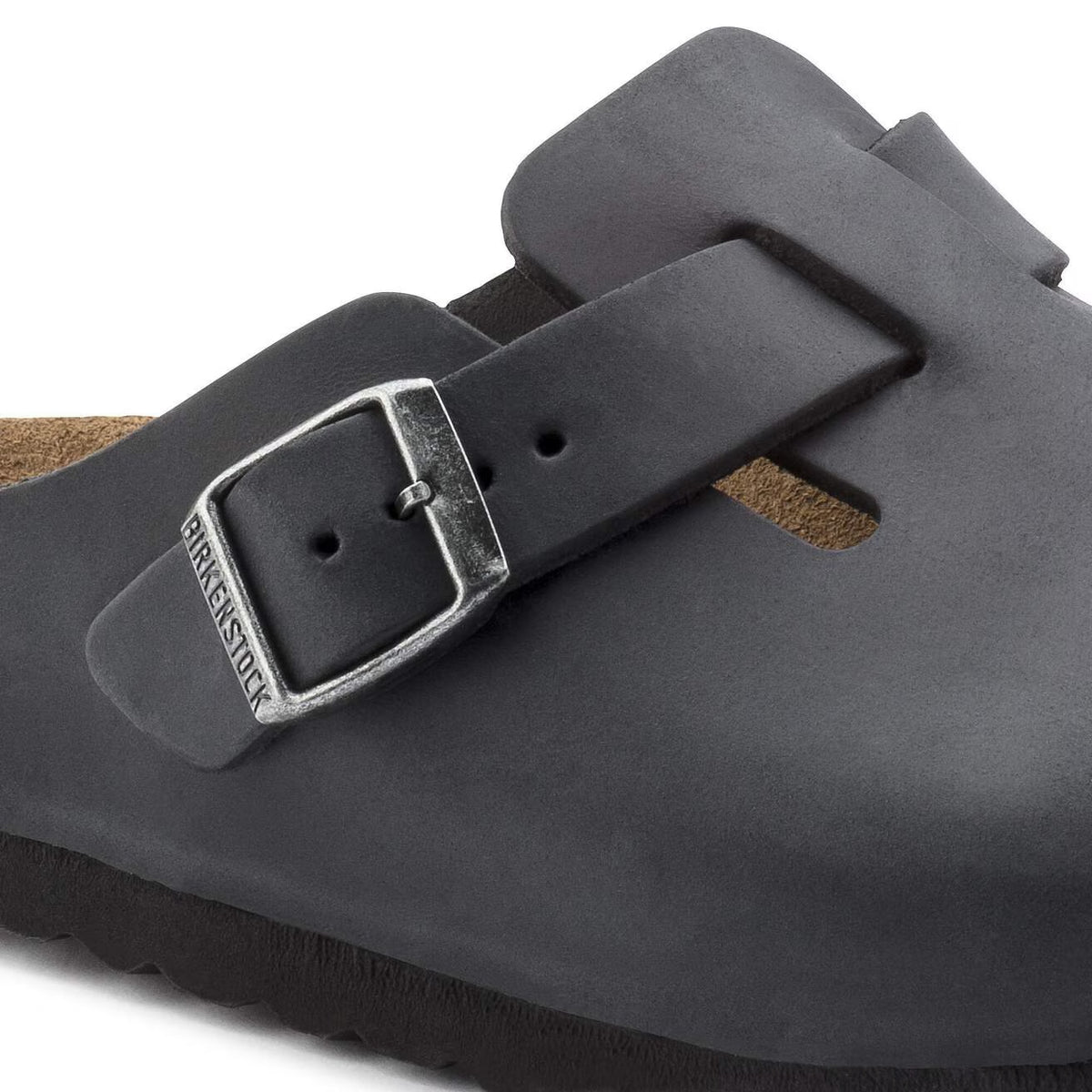 Sandali Birkenstock Boston BS Black, Pelle Oliata – foto 4