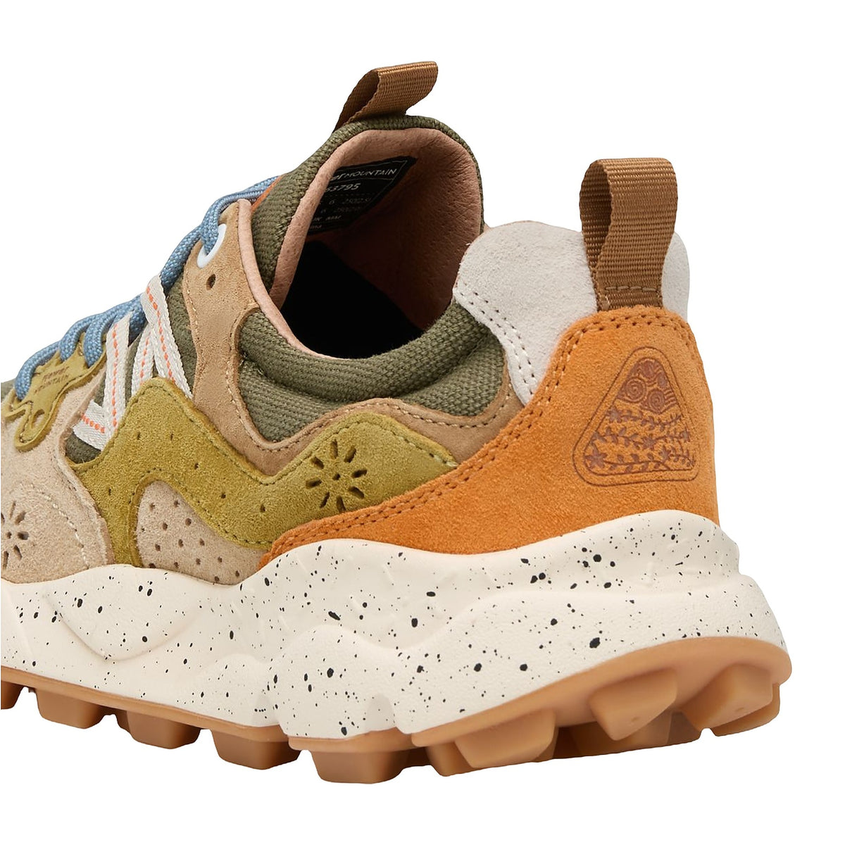 Sneakers Flower Mountain In Suede E Tessuto Tecnico - Verde Militare-tortora, vista 3