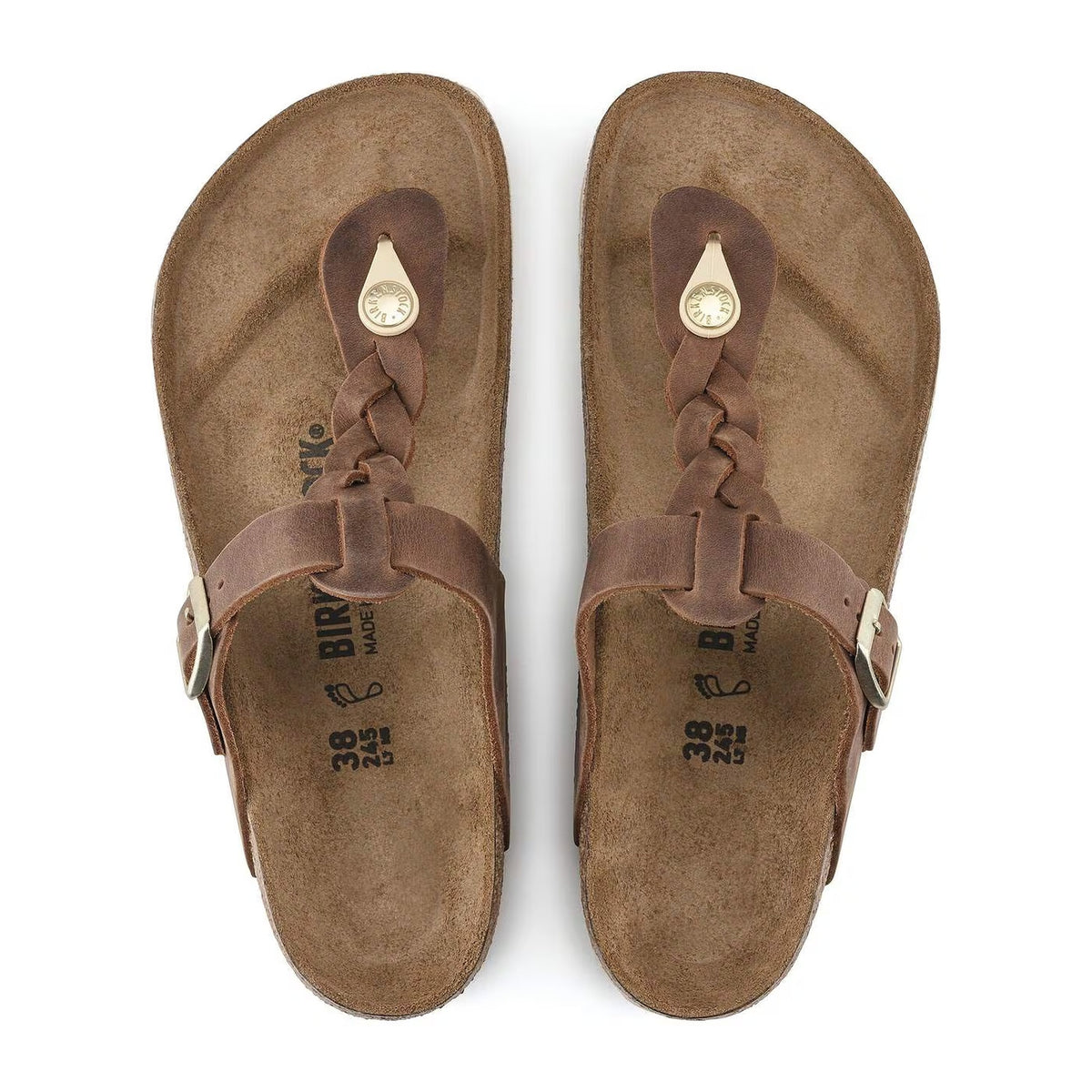 Sandali Bassi Birkenstock Gizeh Braided Cognac, Oiled Leather – foto 2