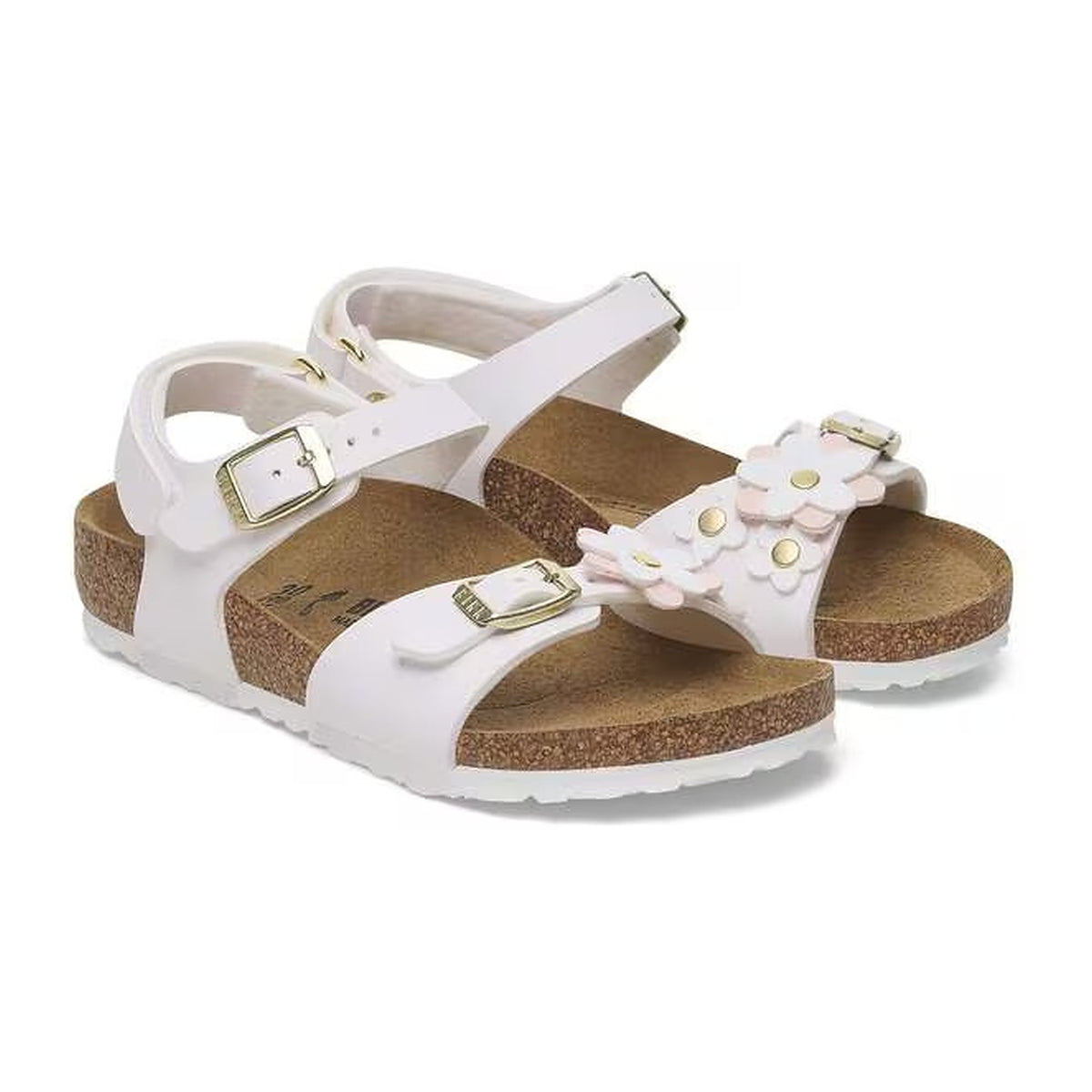 Sandali Birkenstock Rio HL Kids Flowers White, Birko Flor, vista 2