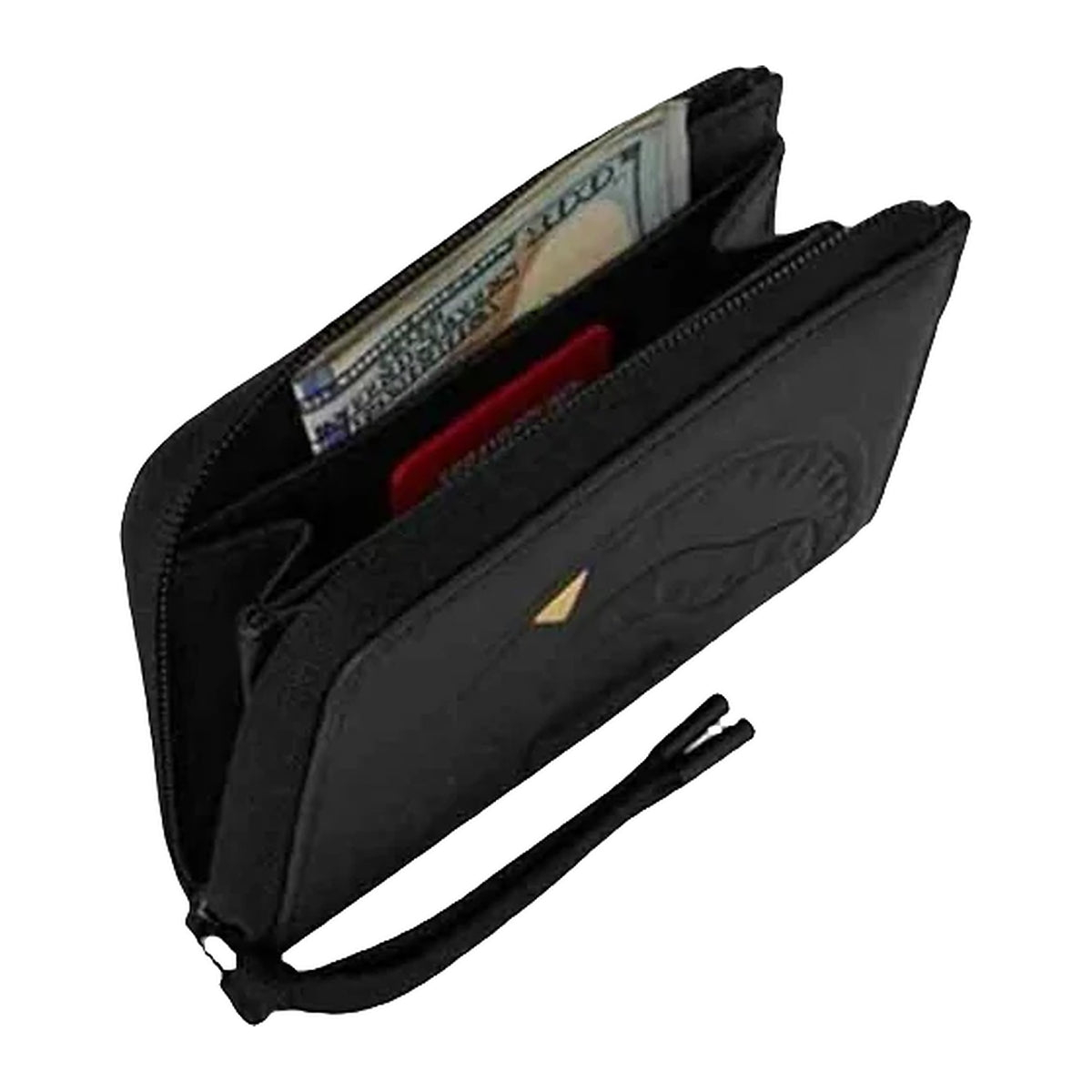 Portafogli Sprayground Blacked OUT Embossed Gold U Tooth Wallet, vista 3