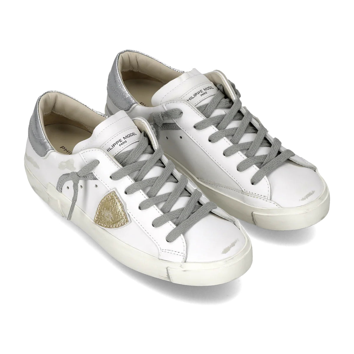Sneakers Philippe Model Prsx, Bianco Argento Metallizzato, vista 2
