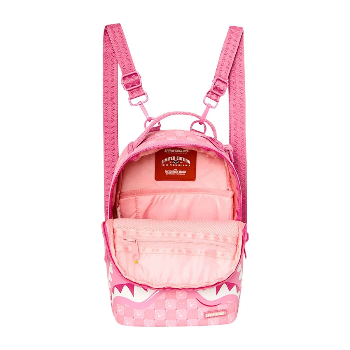 Zaini Sprayground Pink NEW Check Faces Mini Backpack, vista 2