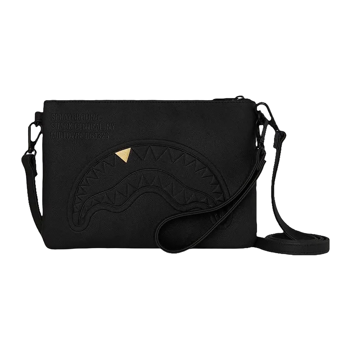 Pochette Sprayground Blacked OUT Embossed Gold Tooth Crossover Clutch