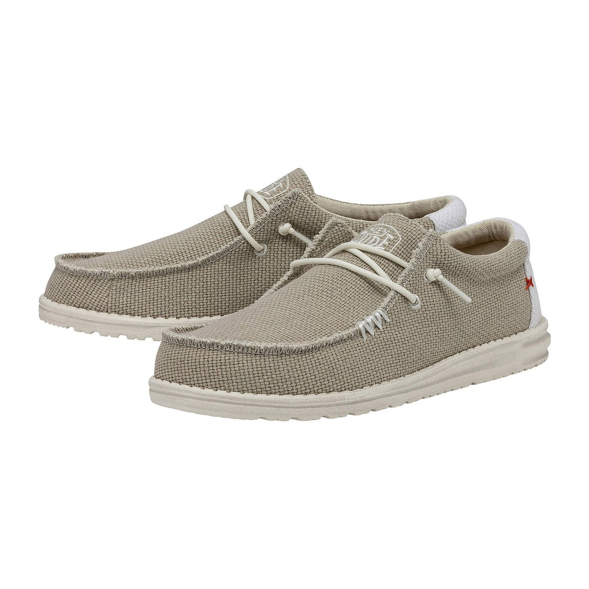Mocassini Hey Dude Wally Braided Off White, vista 2