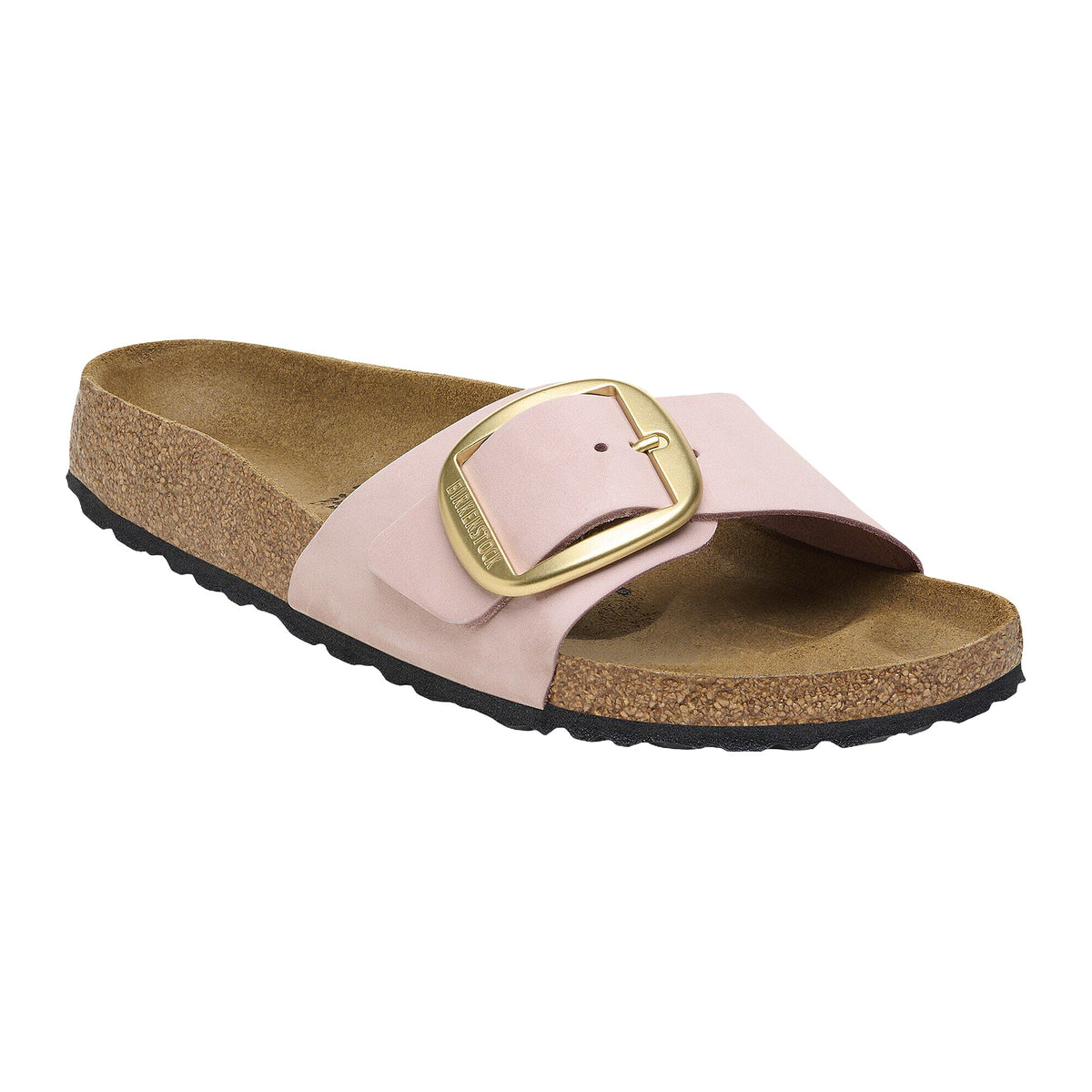Sandali Bassi Birkenstock Madrid Big Buckle Soft Pink, Nubuck Leather