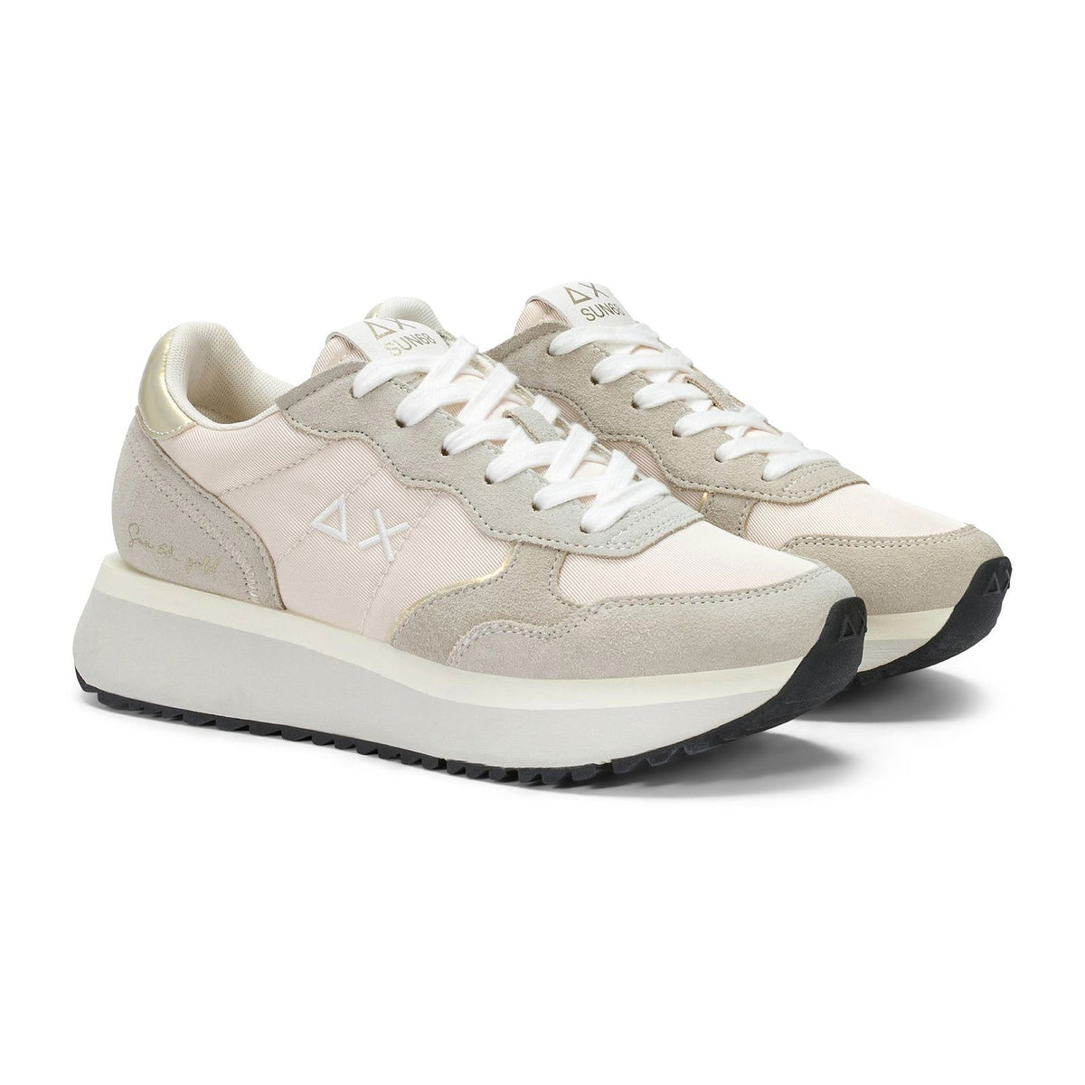 Sneakers Sun68 Big Ally Gold Bianco Panna, vista 2