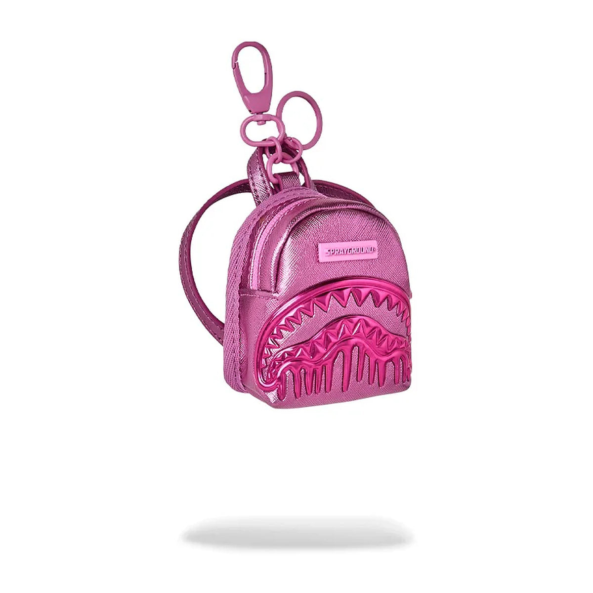 Portachiave Sprayground Metallic Pink Drip backpack keychain, vista 2