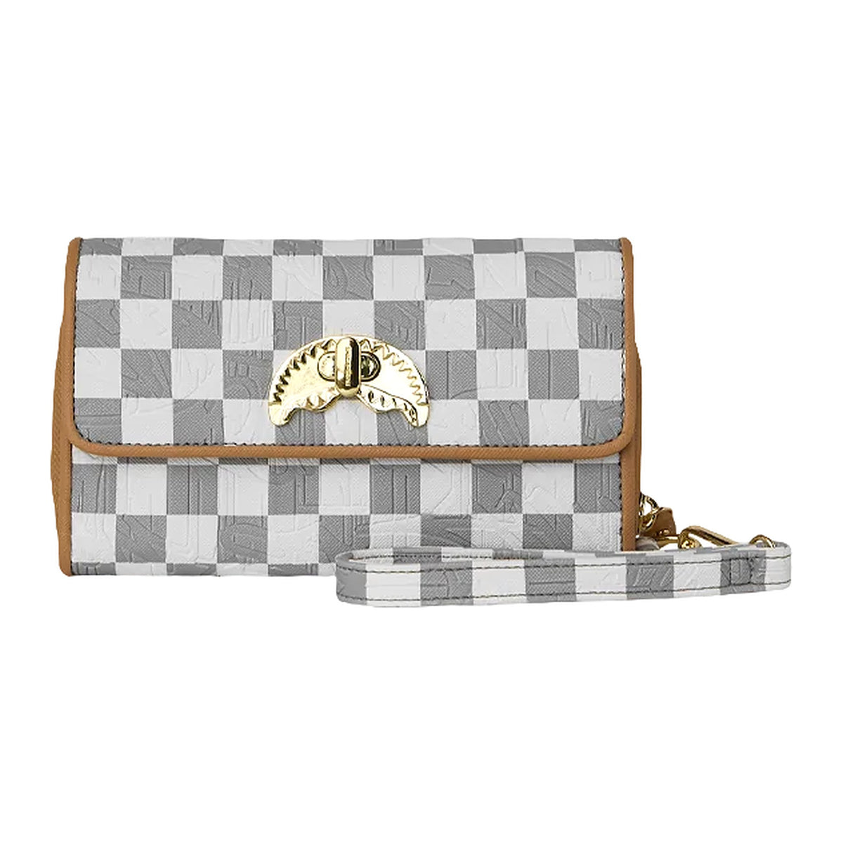 EMBOSSED CREAM CHECK CLUTCH