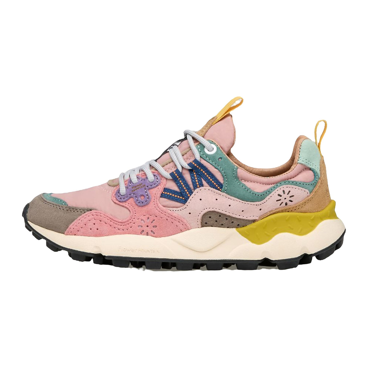 Sneakers Flower Mountain In Suede E Tessuto Tecnico - Rosa Cipria