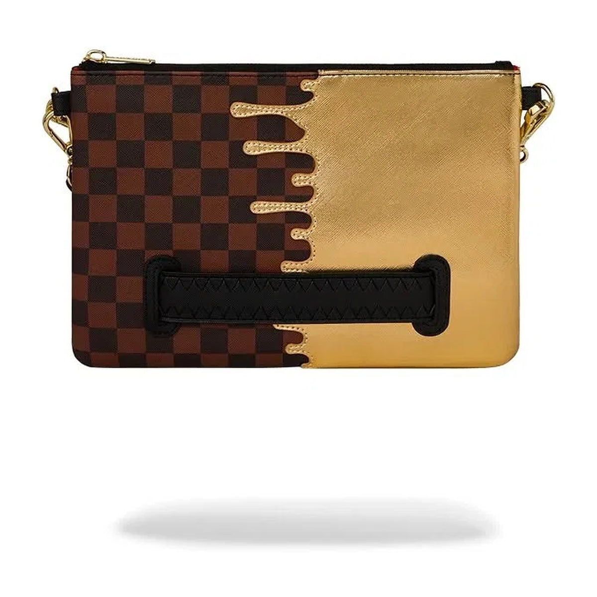 Pochette Sprayground Sharks IN Paris Gold Drip Crossover Clutch, vista 4