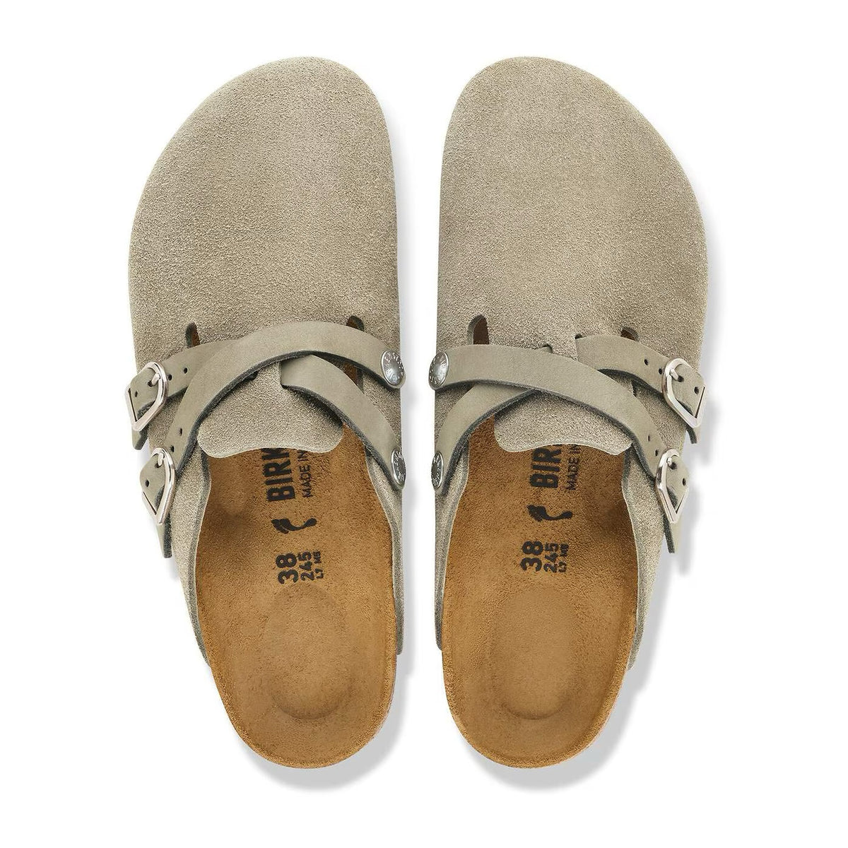 Sabot Birkenstock Blair Taupe, Suede Leather, vista 2
