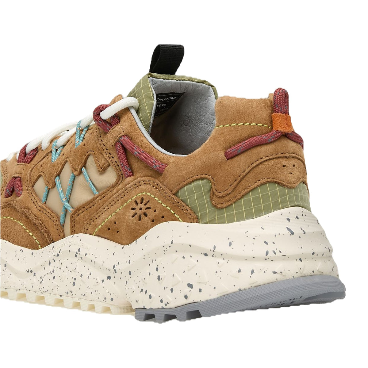 Sneakers Flower Mountain In Suede Tessuto, Lacci Tecnici, Soletta In Sughero, Fondo Gomma Leggera., vista 3