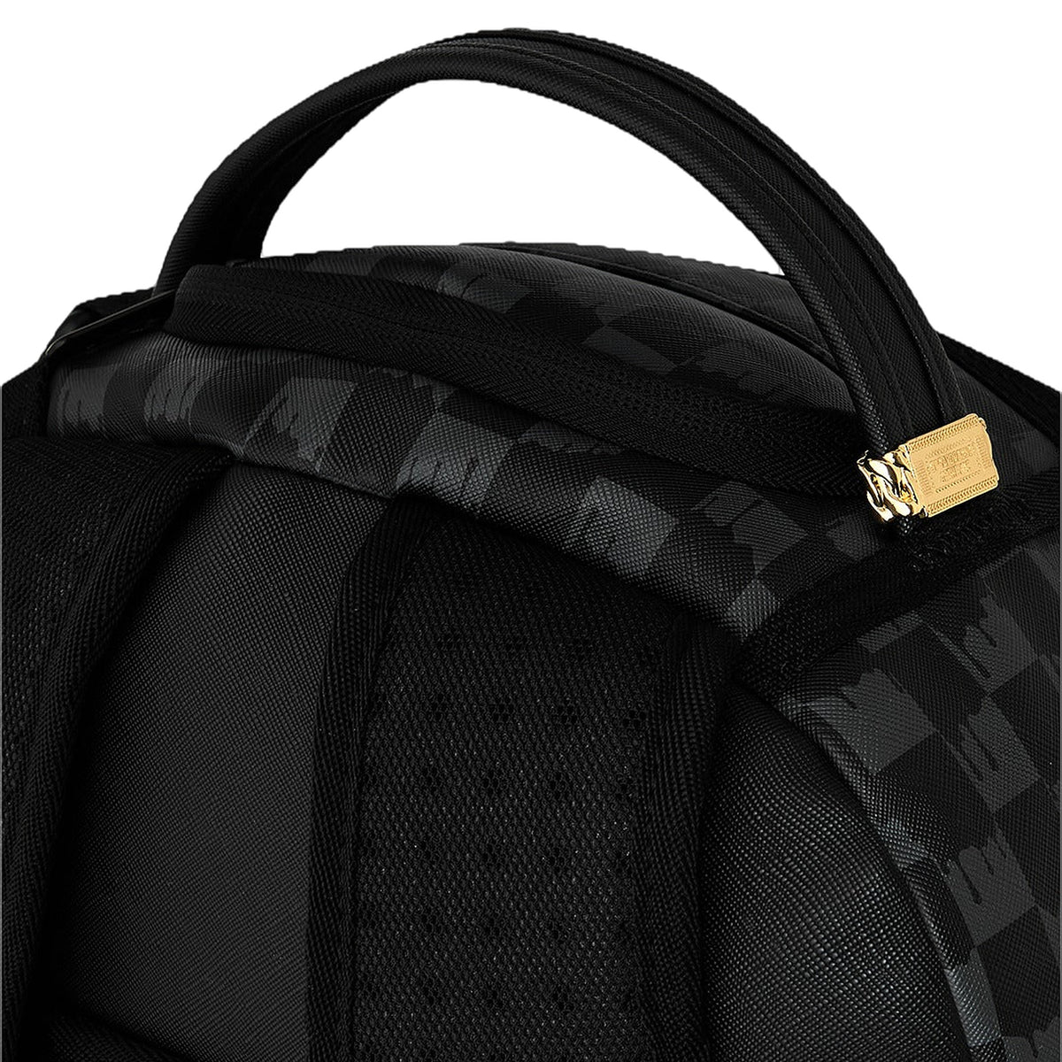 Zaini Sprayground Black AND White Drip Check Shark Backpack, vista 4