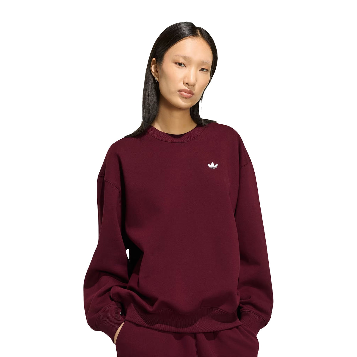 Felpe Adidas Essentials Crew Long Fleece OS, vista 2