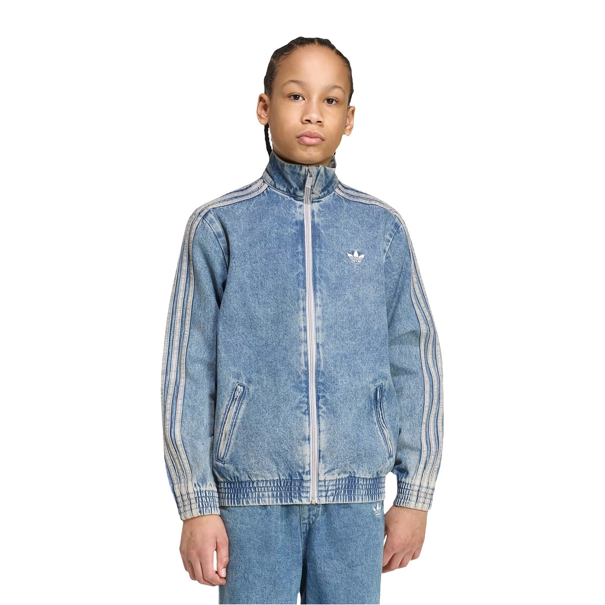 Giacche Adidas Track TOP Firebird Loose Denim, vista 2