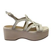 Sandali Gianmarco Sorelli Intreccio Beige Zeppa 7cm