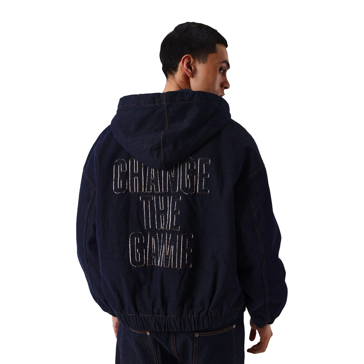 Giacche Project X Paris Giacca Con Cappuccio In Denim Snow, vista 3