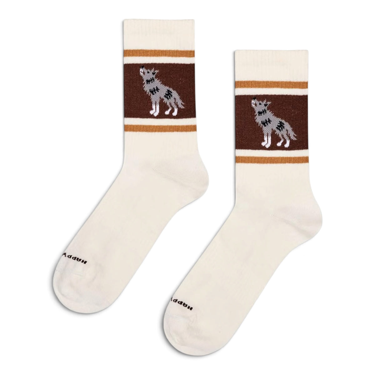Wolf Stripe Sneaker Sock Happy Socks bianco panna