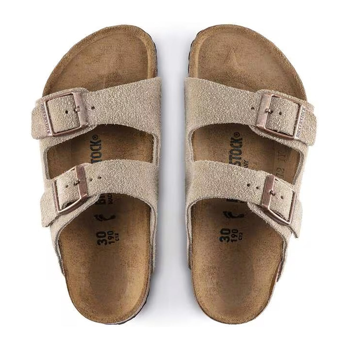 Sandali Birkenstock Arizona Kids Taupe, Suede Leather, vista 3