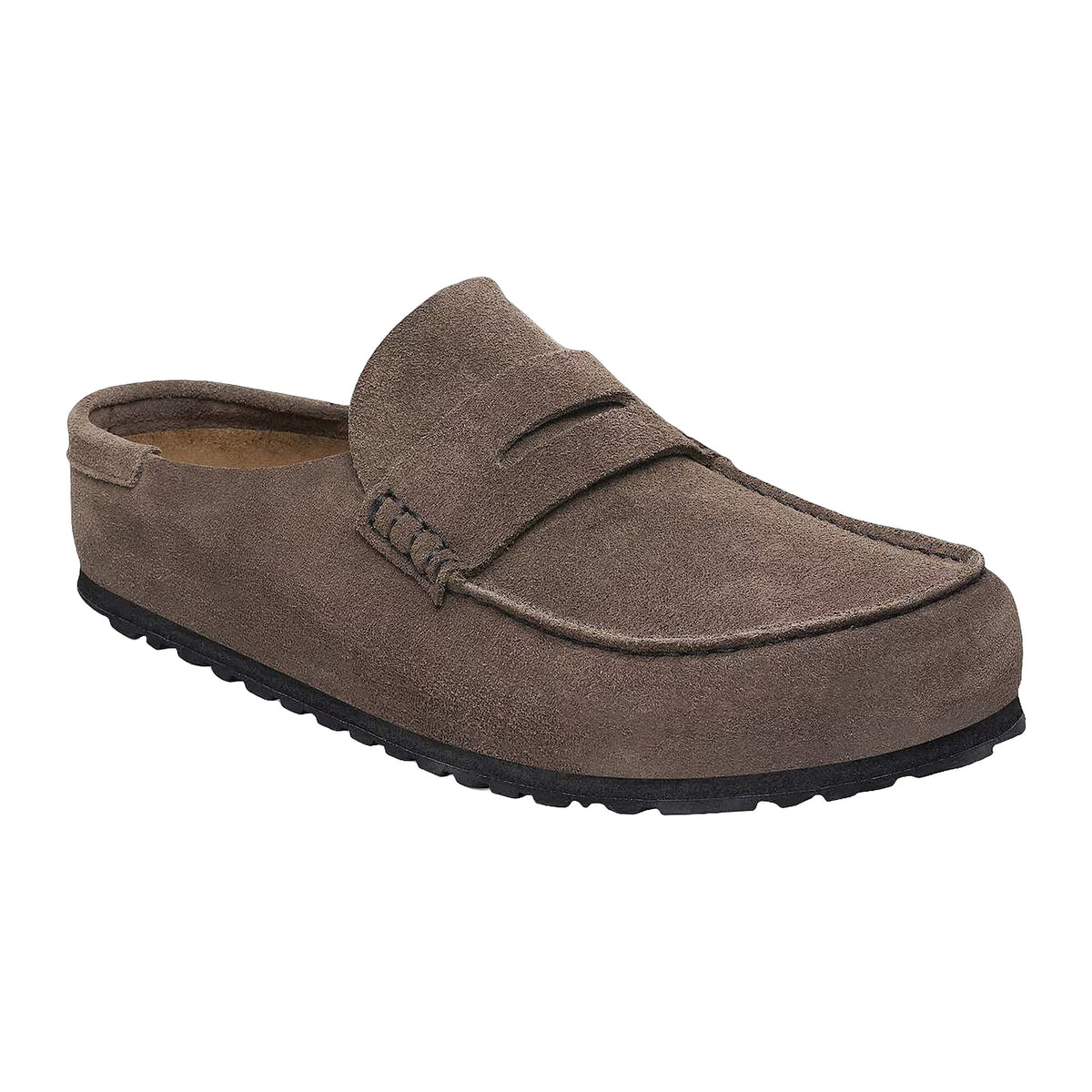Sabot Birkenstock Naples Wrapped Concrete Gray, Suede Leather
