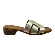 Sandali Ciabattina In Vitello Oro/Platino - Tacco 20
