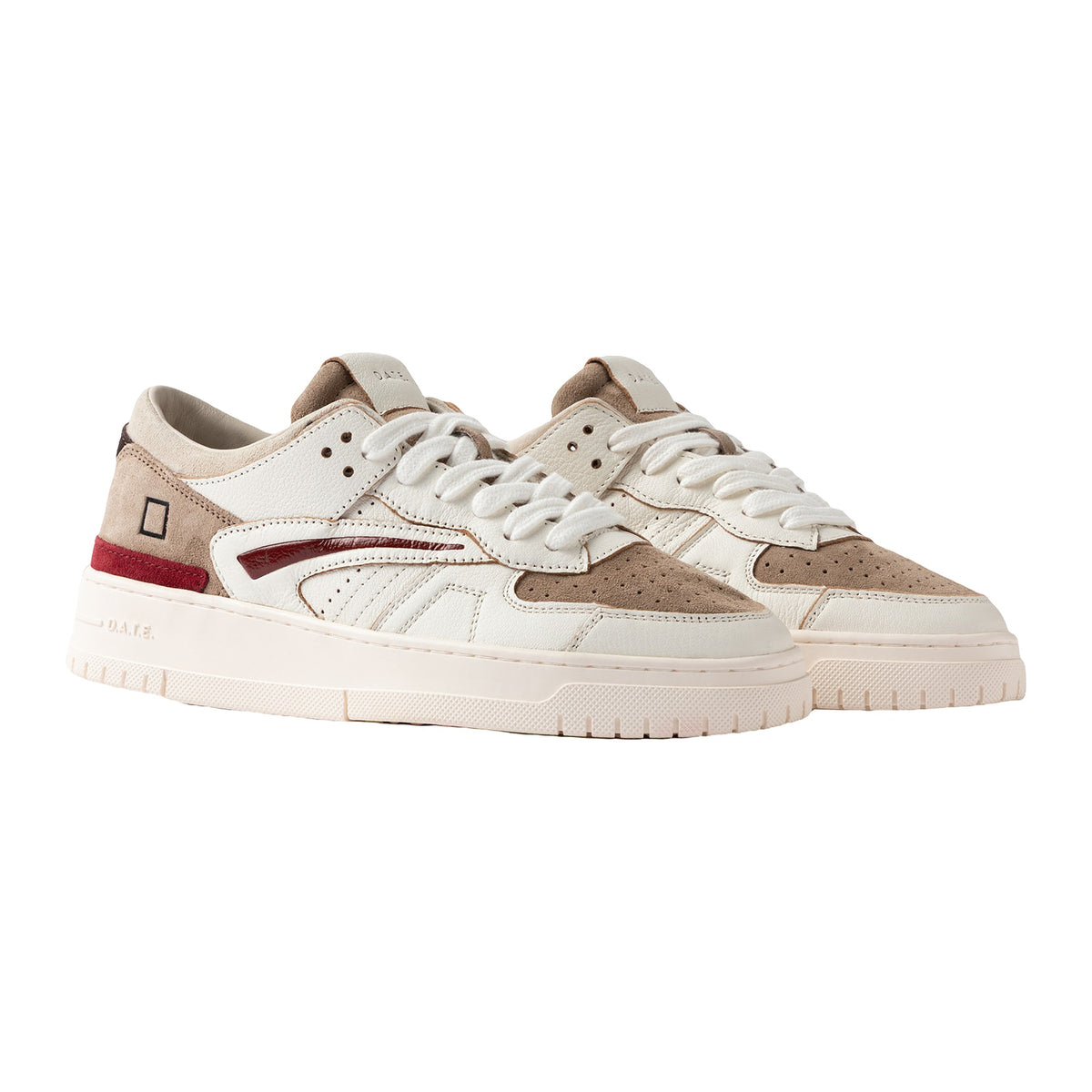 Sneakers DATE Torneo Colored white-bordeaux, vista 2
