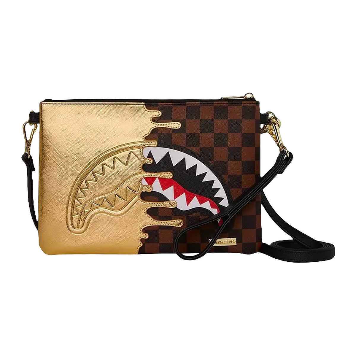 Pochette Sprayground Sharks IN Paris Gold Drip Crossover Clutch
