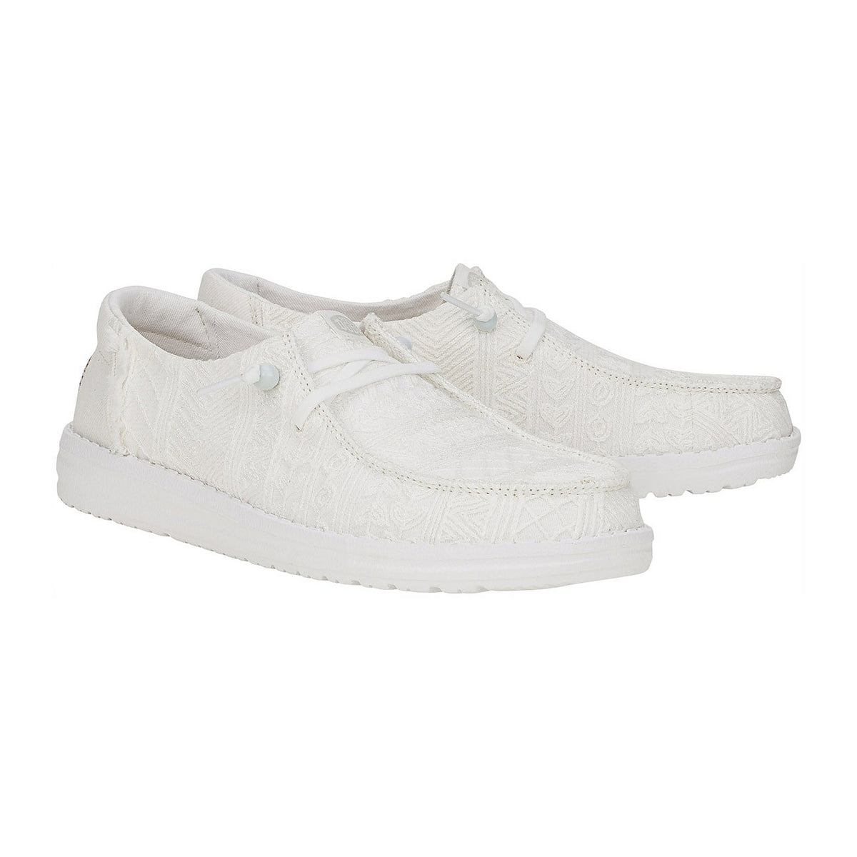 Ballerine e Mocassini Hey Dude Wendy Crochet Lace White, vista 2