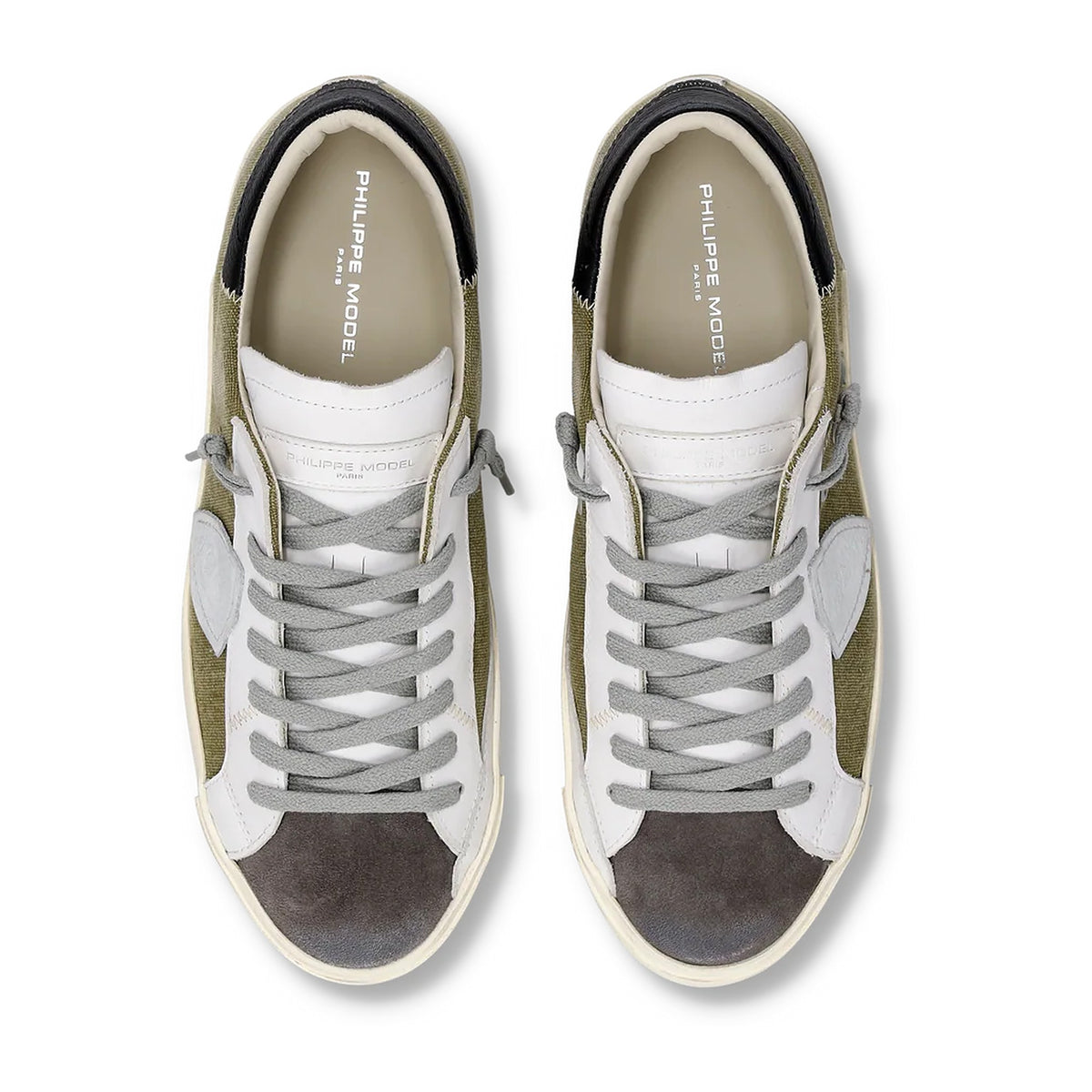 Sneakers Philippe Model Prsx Uomo, Verde Militare Grigio, vista 3