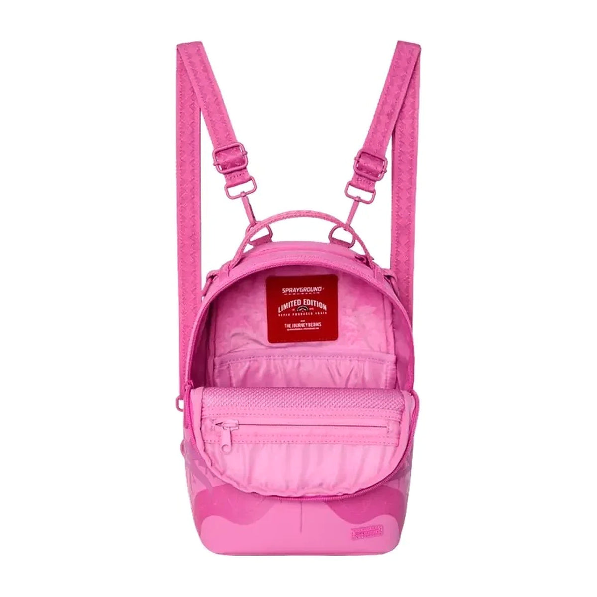 Zaini Sprayground Pink Ghost Drip Mini Backpack, vista 2