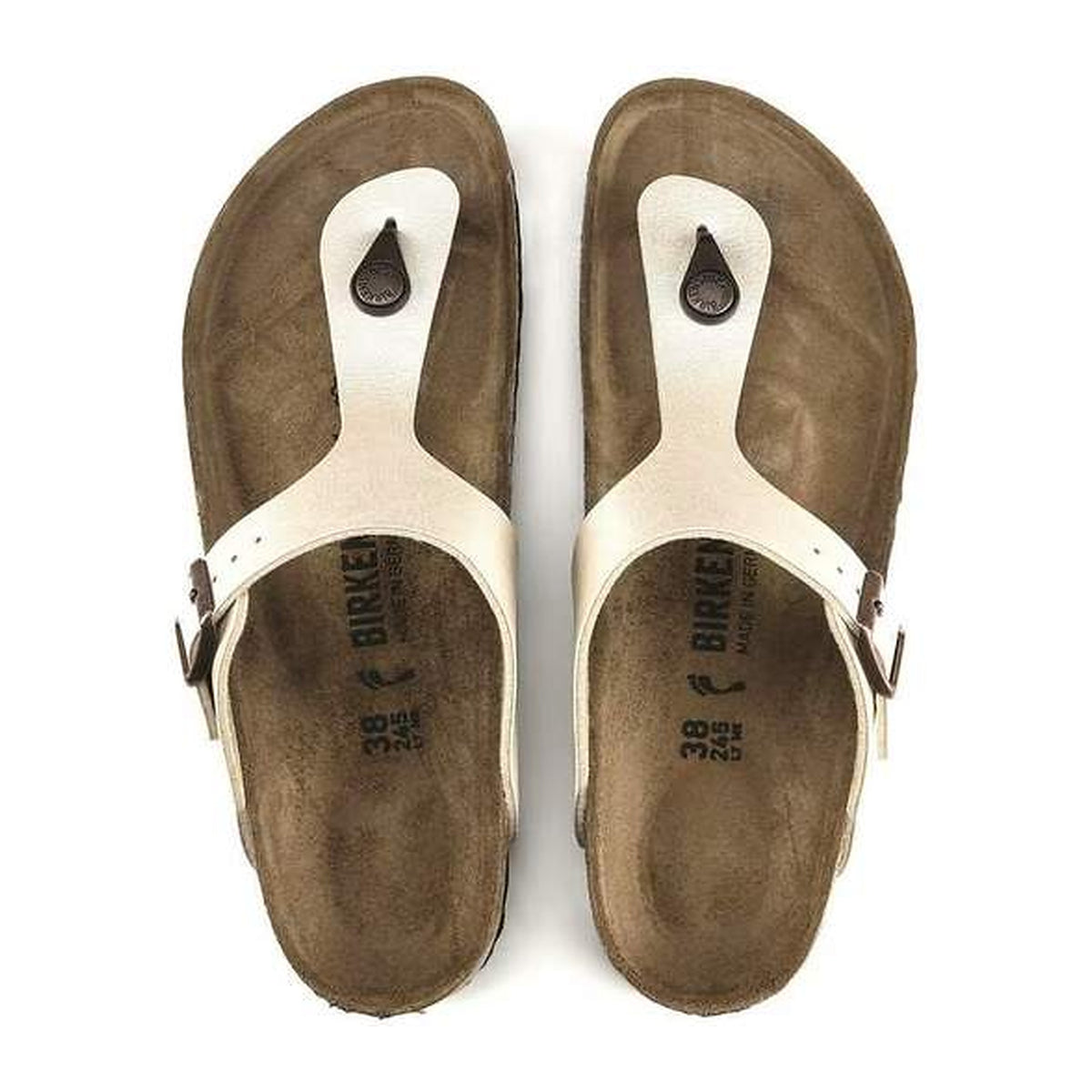 Sandali Bassi Birkenstock Gizeh Graceful Pearl White, Birko Flor, vista 3