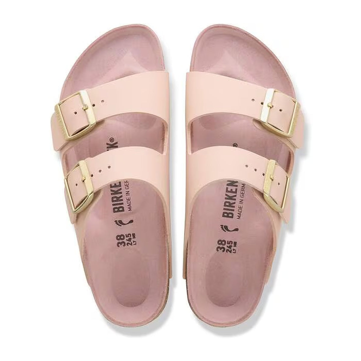 Sandali Bassi Birkenstock Arizona Triples New Beige/Pink Clay, Birko Flor, vista 3