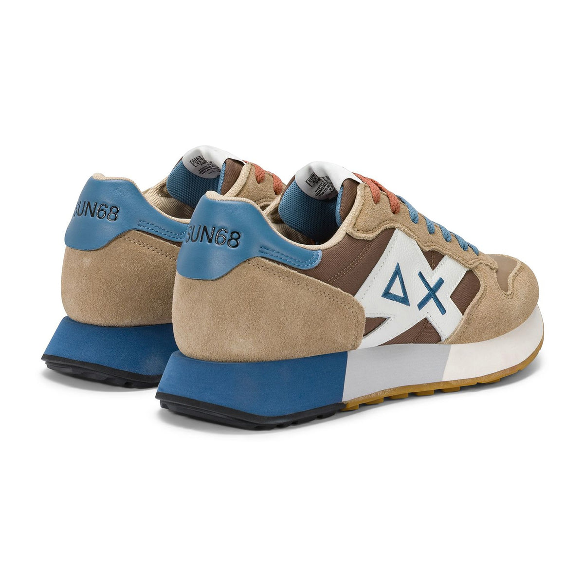 Sneakers Sun68 Jaki 2.0 Bicolor Beige/Volpe, vista 3