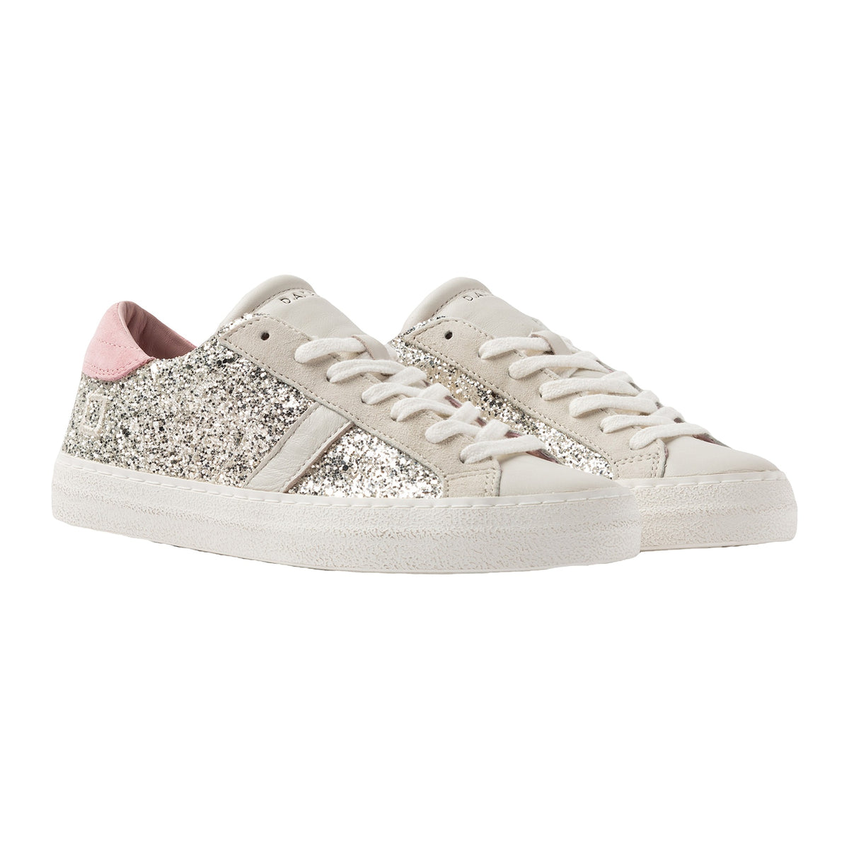 Sneakers DATE Hill Low Glitter Platinum, vista 2