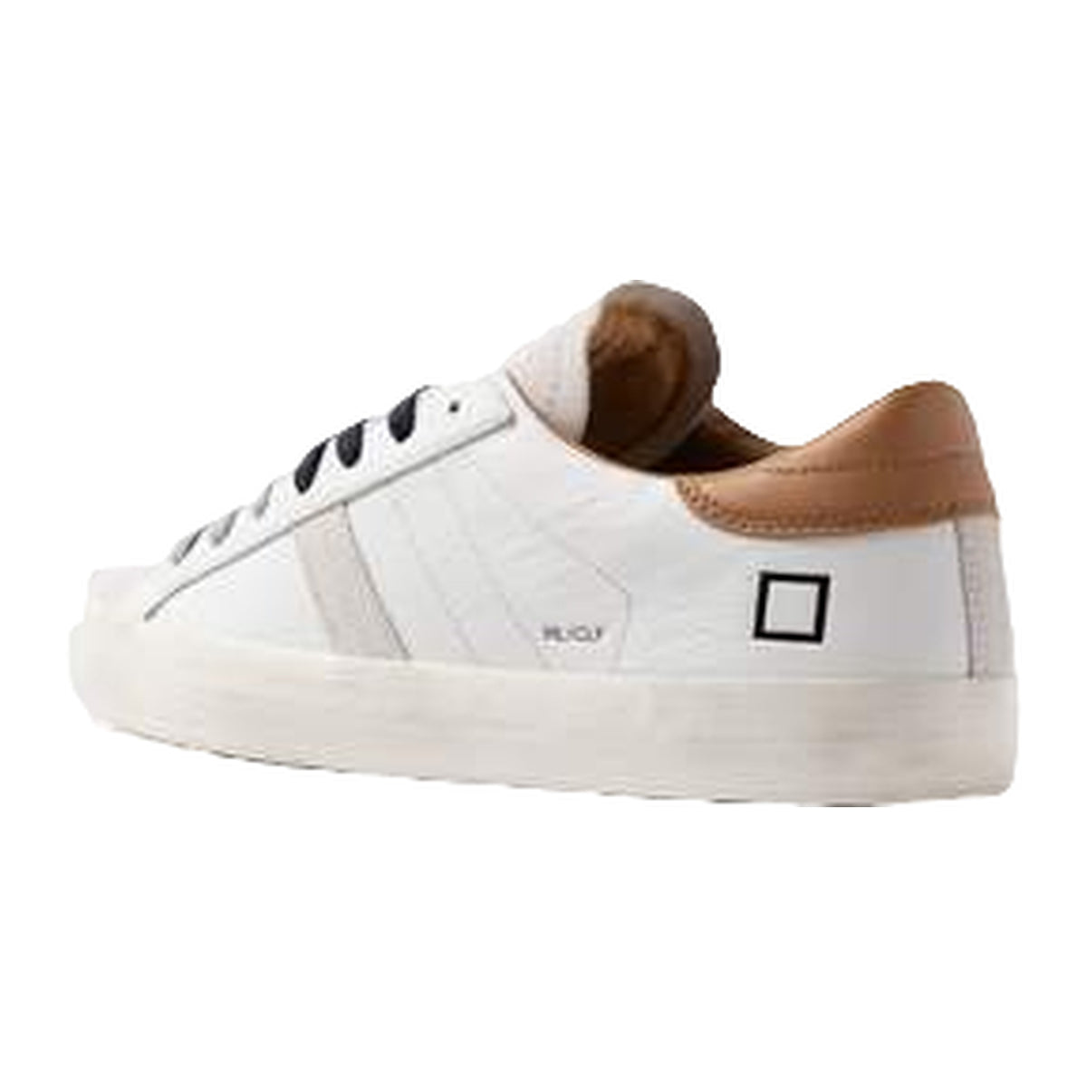 Sneakers DATE Hill Low Calf White-cuoio, vista 3