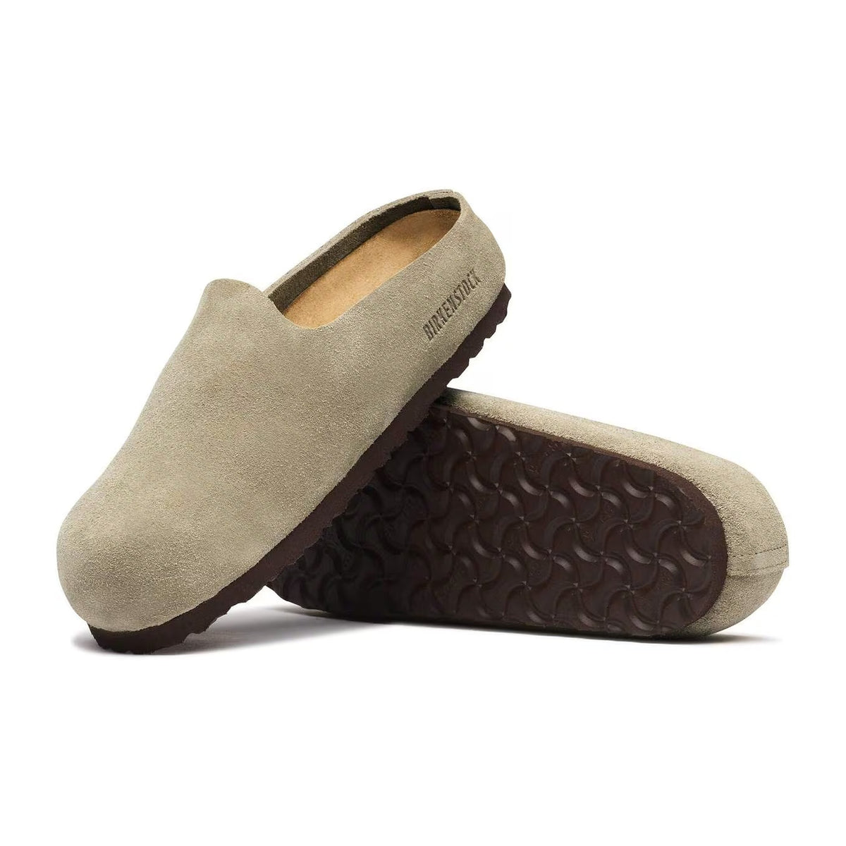 Sandali Bassi Birkenstock Amsterdam Wrapped Taupe, vista 3